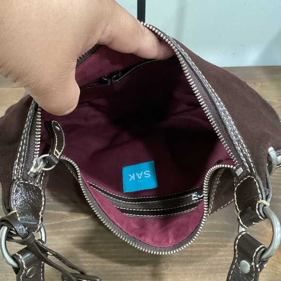 The SAK Dark Brown Suede Shoulder Purse - Picture 7 of 7
